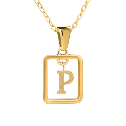 Wholesale Jewelry Simple Style Letter Titanium Steel 18K Gold Plated Plating Pendant Necklace