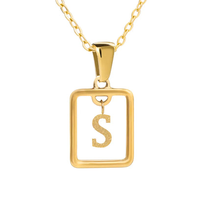 Wholesale Jewelry Simple Style Letter Titanium Steel 18K Gold Plated Plating Pendant Necklace