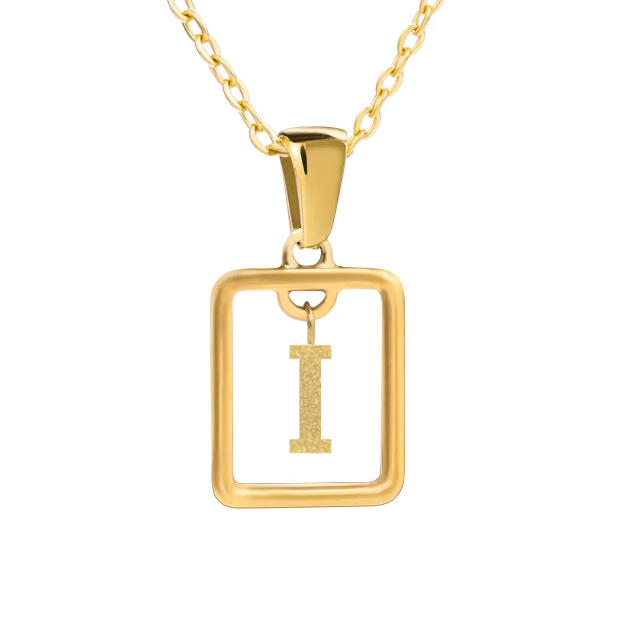 Wholesale Jewelry Simple Style Letter Titanium Steel 18K Gold Plated Plating Pendant Necklace