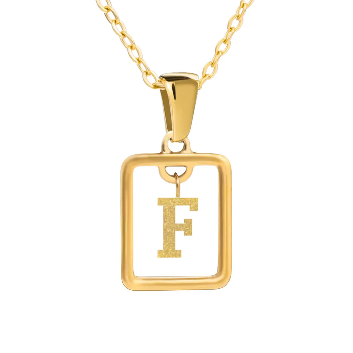 Wholesale Jewelry Simple Style Letter Titanium Steel 18K Gold Plated Plating Pendant Necklace