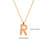 Wholesale Jewelry Simple Style Letter Titanium Steel Zircon Plating Inlay Pendant Necklace