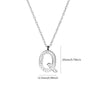 Wholesale Jewelry Simple Style Letter Titanium Steel Zircon Plating Inlay Pendant Necklace