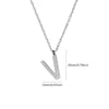 Wholesale Jewelry Simple Style Letter Titanium Steel Zircon Plating Inlay Pendant Necklace