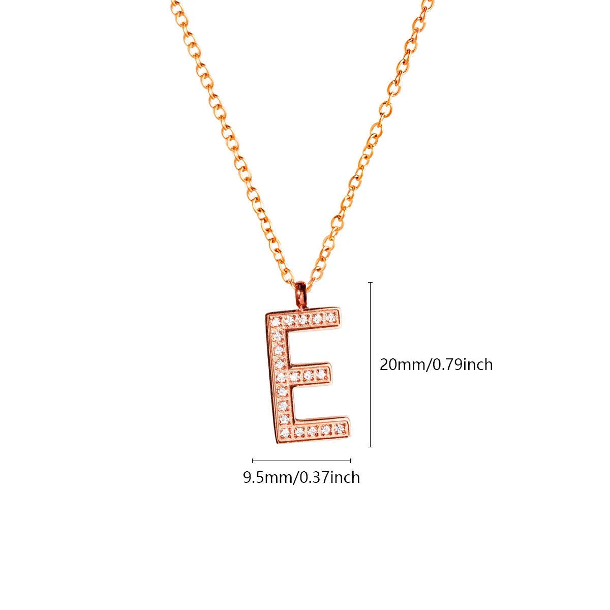 Wholesale Jewelry Simple Style Letter Titanium Steel Zircon Plating Inlay Pendant Necklace