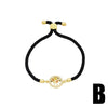 Wholesale Jewelry Simple Style Love Life Tree Pendant Bracelet Copper Gold Plated Zircon Hand Rope Unisex