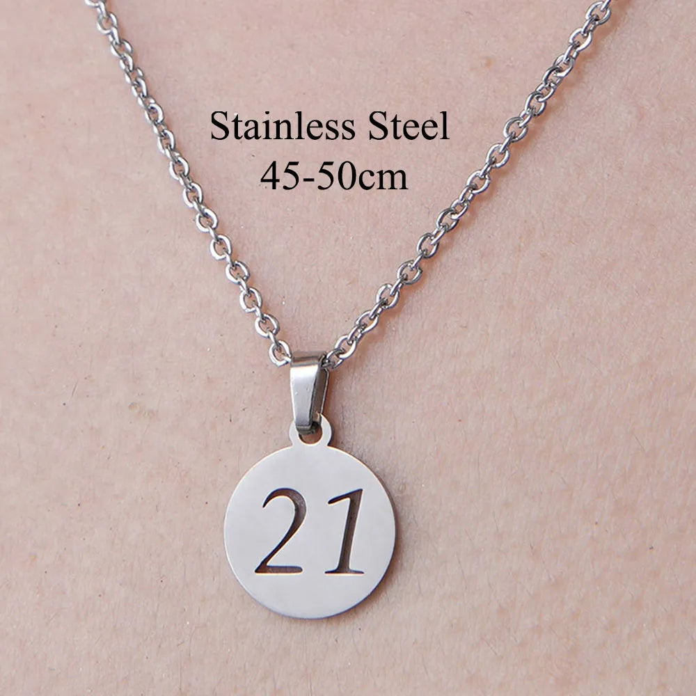 Wholesale Jewelry Simple Style Number 201 Stainless Steel Polishing Pendant Necklace