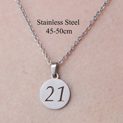 Wholesale Jewelry Simple Style Number 201 Stainless Steel Polishing Pendant Necklace