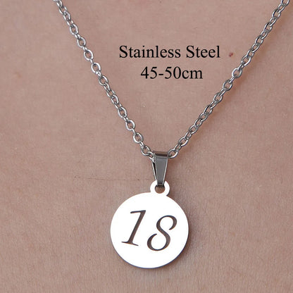 Wholesale Jewelry Simple Style Number 201 Stainless Steel Polishing Pendant Necklace