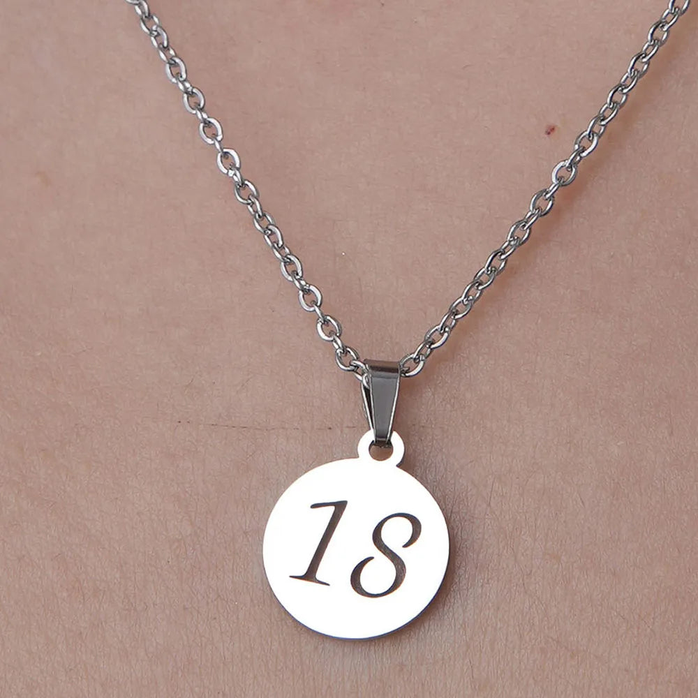 Wholesale Jewelry Simple Style Number 201 Stainless Steel Polishing Pendant Necklace