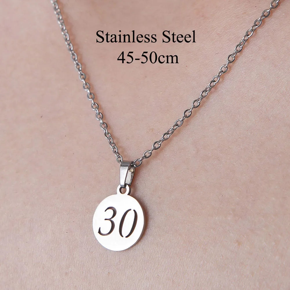 Wholesale Jewelry Simple Style Number 201 Stainless Steel Polishing Pendant Necklace