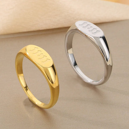 Wholesale Jewelry Simple Style Number 304 Stainless Steel 18K Gold Plated Plating Rings