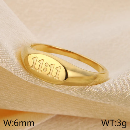 Wholesale Jewelry Simple Style Number 304 Stainless Steel 18K Gold Plated Plating Rings