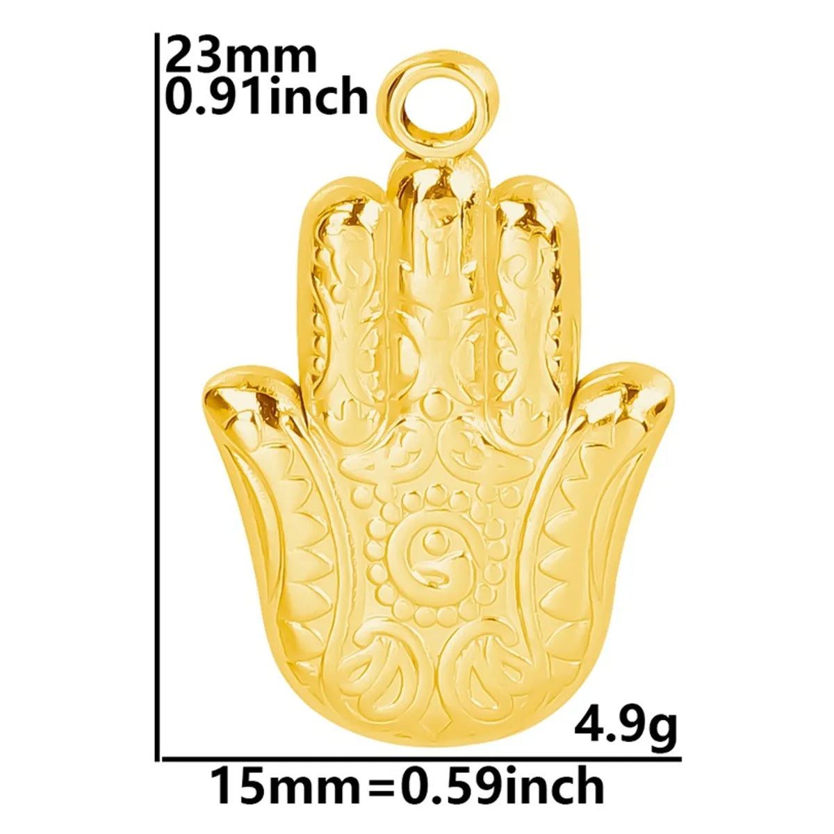 Wholesale Jewelry Simple Style Palm 304 Stainless Steel 18K Gold Plated Pendant Necklace