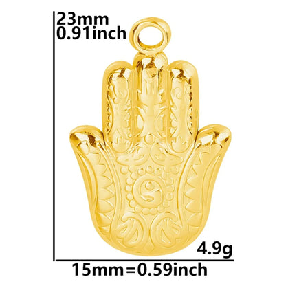 Wholesale Jewelry Simple Style Palm 304 Stainless Steel 18K Gold Plated Pendant Necklace