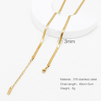 Wholesale Jewelry Simple Style Printing 316 Stainless Steel  Plating Necklace