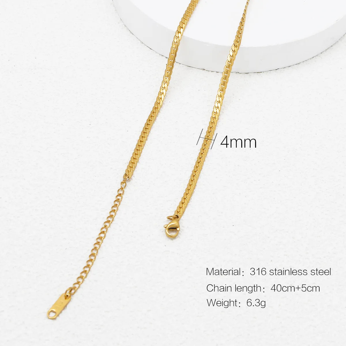 Wholesale Jewelry Simple Style Printing 316 Stainless Steel  Plating Necklace