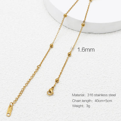 Wholesale Jewelry Simple Style Printing 316 Stainless Steel  Plating Necklace