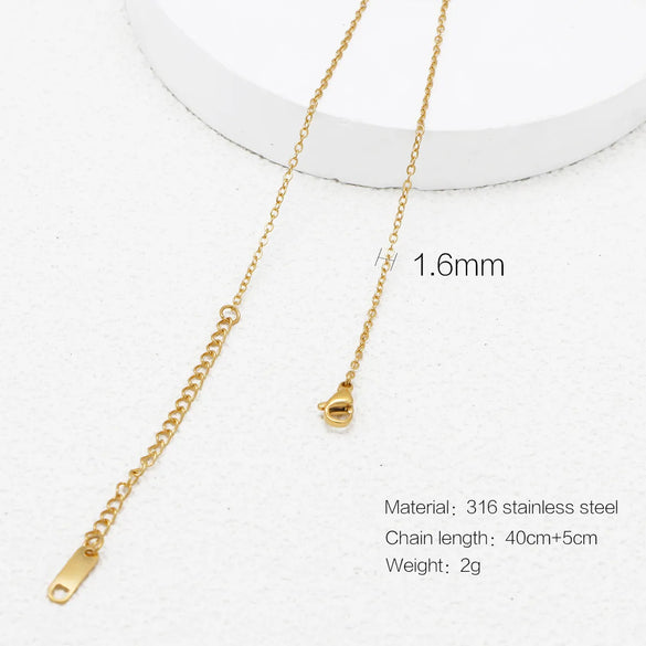 Wholesale Jewelry Simple Style Printing 316 Stainless Steel  Plating Necklace