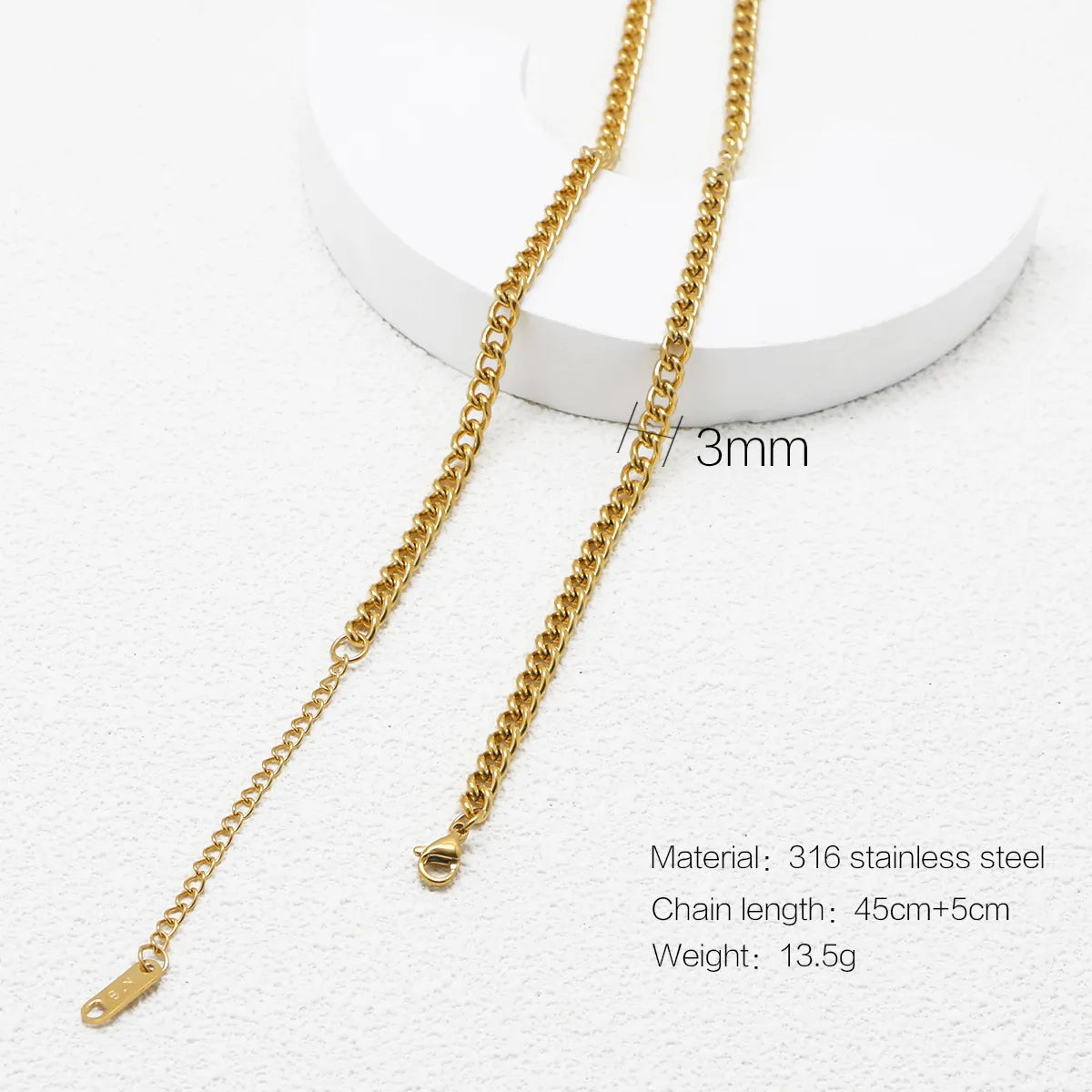 Wholesale Jewelry Simple Style Printing 316 Stainless Steel  Plating Necklace