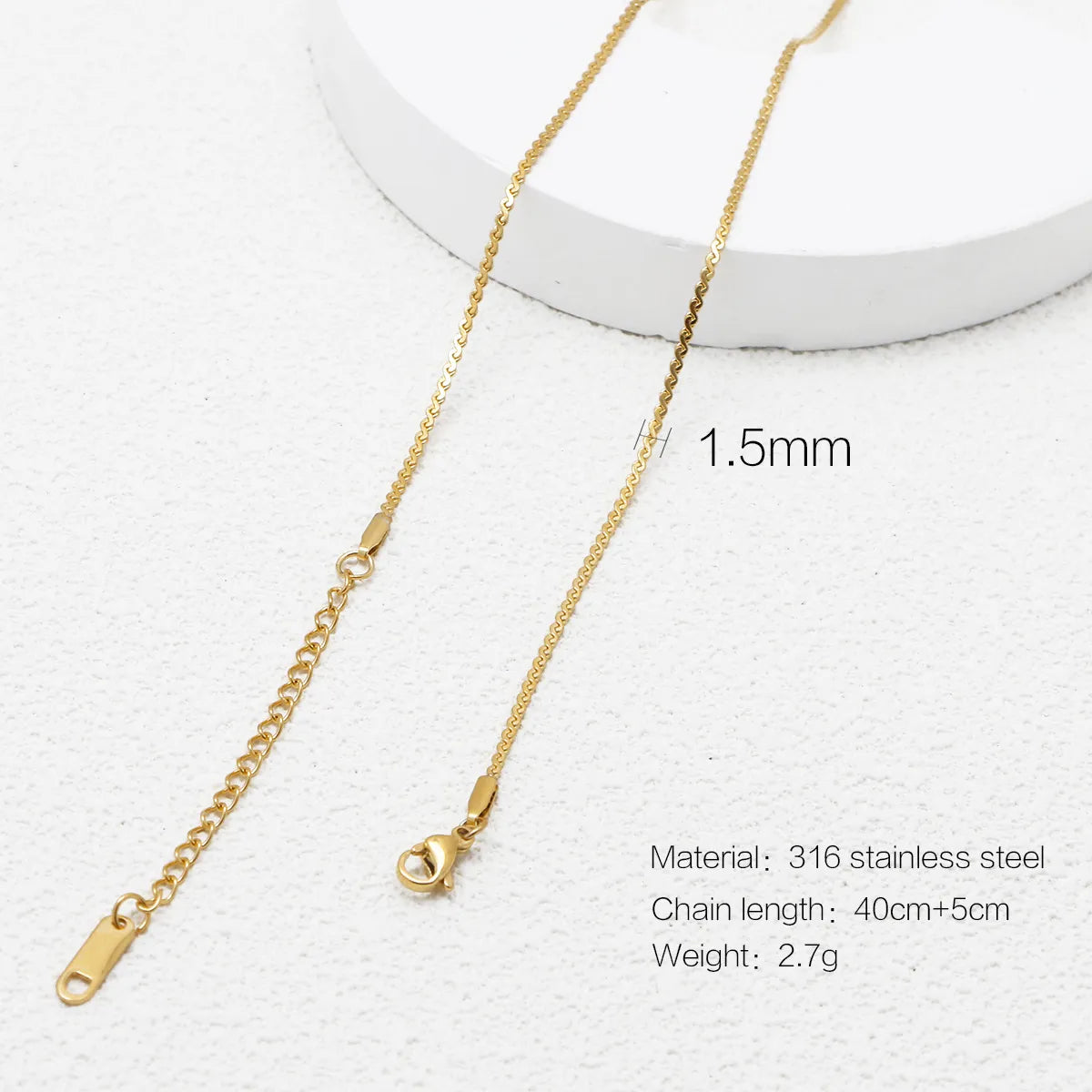 Wholesale Jewelry Simple Style Printing 316 Stainless Steel  Plating Necklace