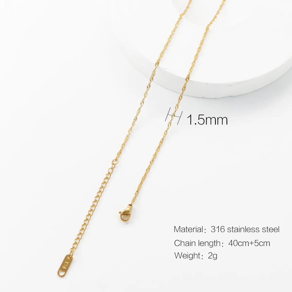 Wholesale Jewelry Simple Style Printing 316 Stainless Steel  Plating Necklace