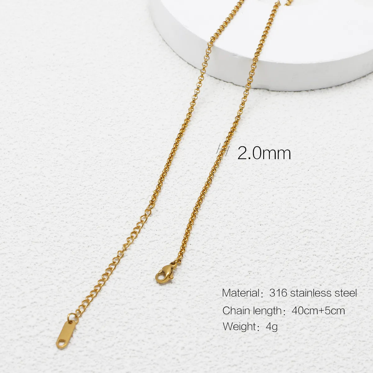 Wholesale Jewelry Simple Style Printing 316 Stainless Steel  Plating Necklace