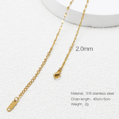 Wholesale Jewelry Simple Style Printing 316 Stainless Steel  Plating Necklace