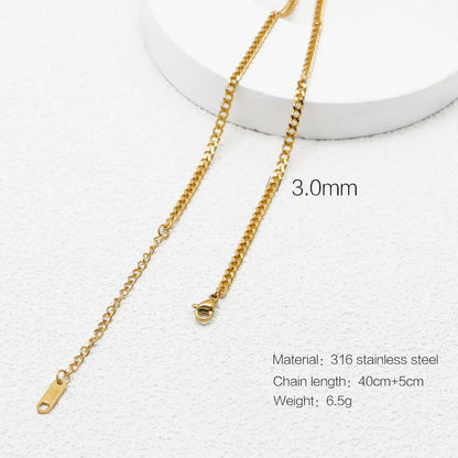 Wholesale Jewelry Simple Style Printing 316 Stainless Steel  Plating Necklace