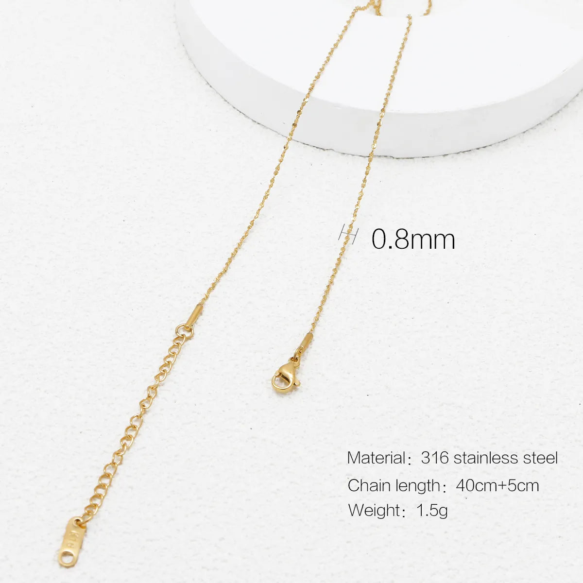 Wholesale Jewelry Simple Style Printing 316 Stainless Steel  Plating Necklace