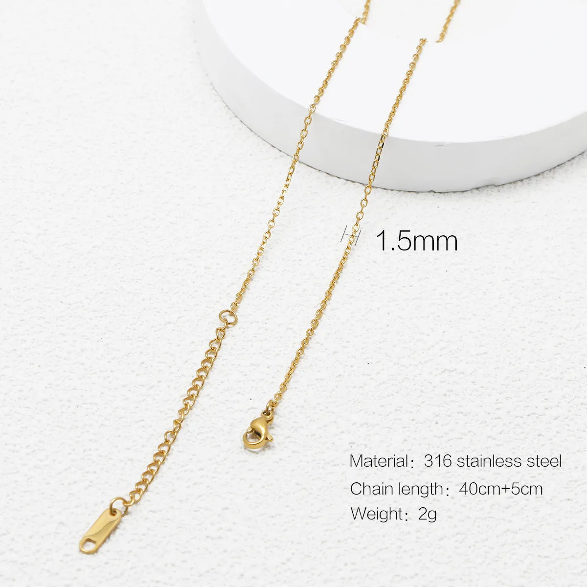 Wholesale Jewelry Simple Style Printing 316 Stainless Steel  Plating Necklace