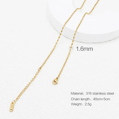 Wholesale Jewelry Simple Style Printing 316 Stainless Steel  Plating Necklace