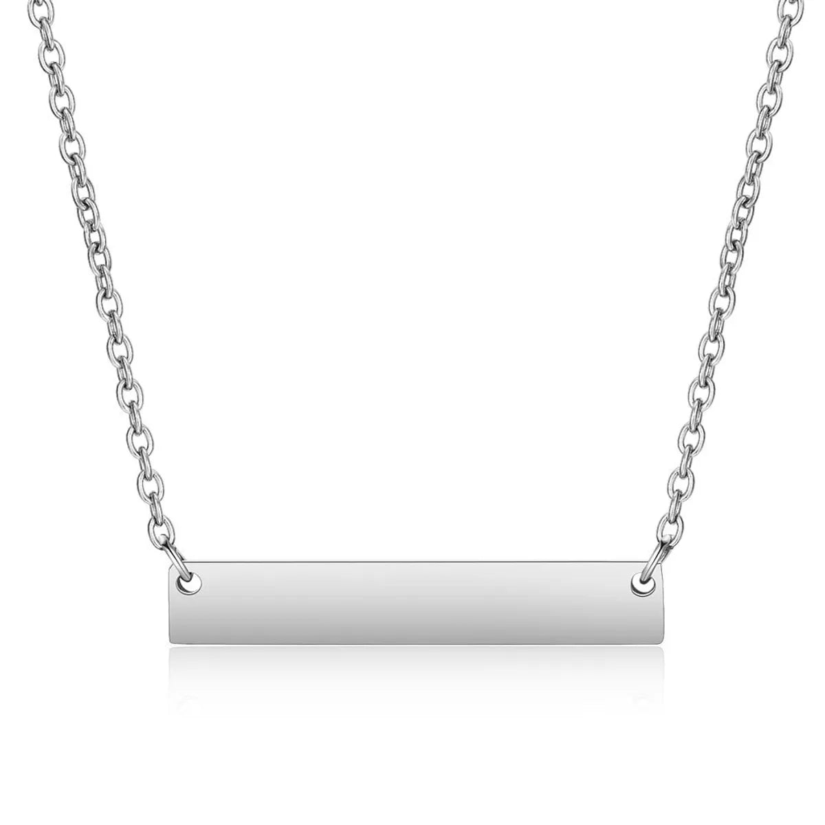 Wholesale Jewelry Simple Style Rectangle 201 Stainless Steel 18K Gold Plated Necklace