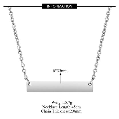 Wholesale Jewelry Simple Style Rectangle 201 Stainless Steel 18K Gold Plated Necklace