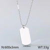 Wholesale Jewelry Simple Style Rectangle 304 Stainless Steel MNE0129-Ball Bead Chain Pendant Necklace