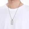 Wholesale Jewelry Simple Style Rectangle 304 Stainless Steel MNE0129-Ball Bead Chain Pendant Necklace