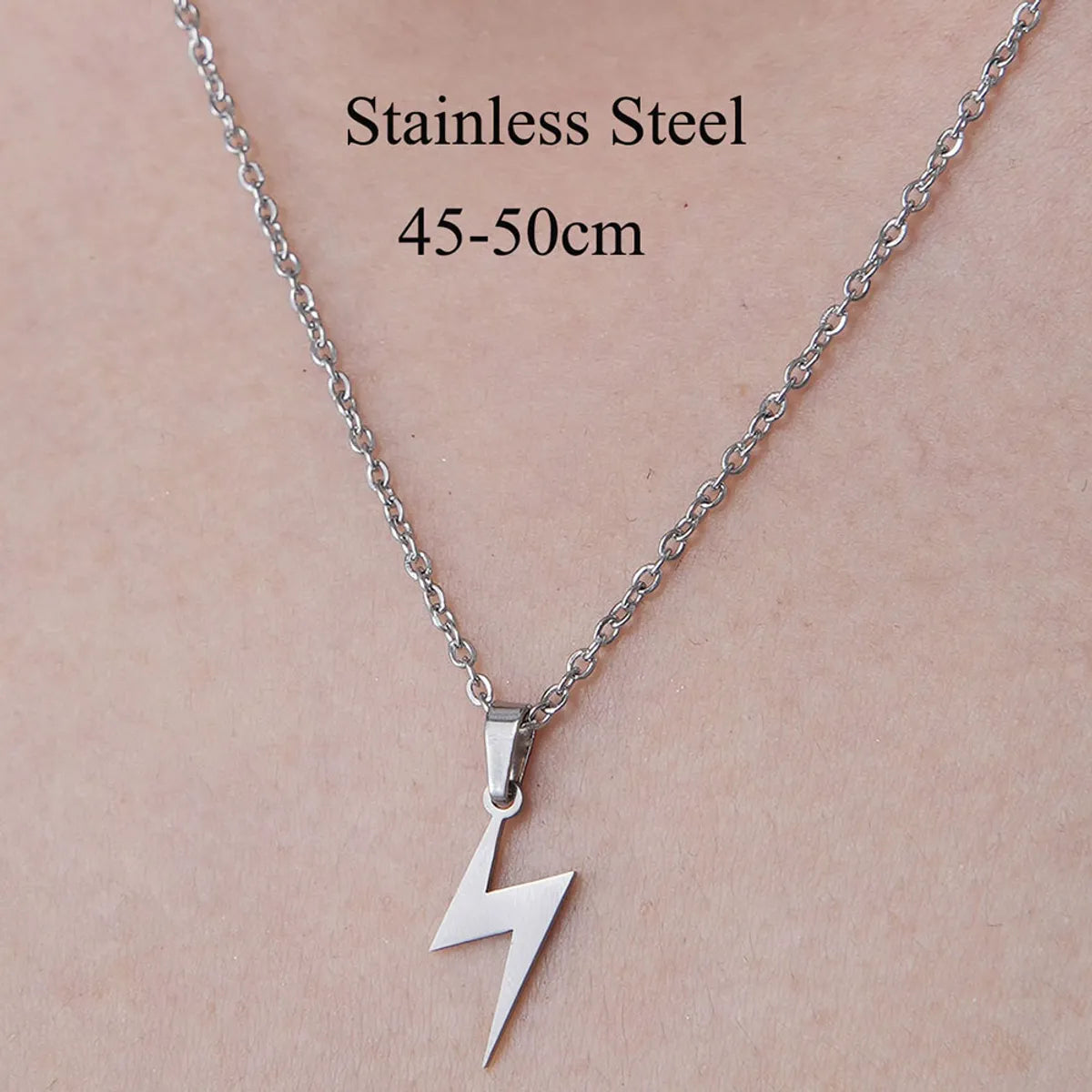 Wholesale Jewelry Simple Style Robot Lightning Airplane 201 Stainless Steel Polishing Hollow Out Pendant Necklace