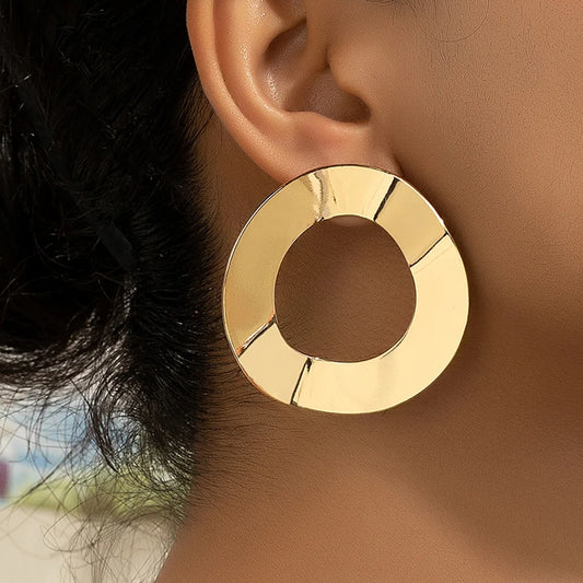 Wholesale Jewelry Simple Style Roman Style Geometric Alloy 14k Gold Plated Plating Ear Studs