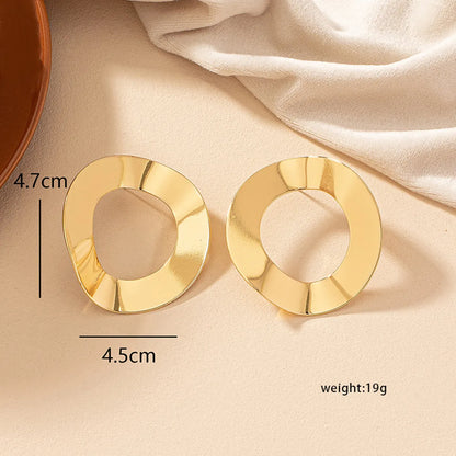 Wholesale Jewelry Simple Style Roman Style Geometric Alloy 14k Gold Plated Plating Ear Studs