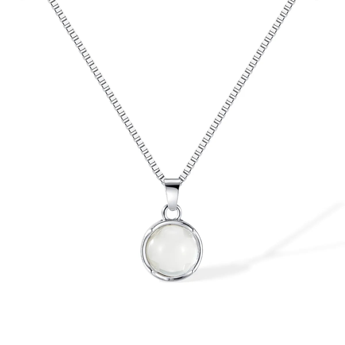 Wholesale Jewelry Simple Style Round 304 Stainless Steel Glass Inlay Pendant Necklace