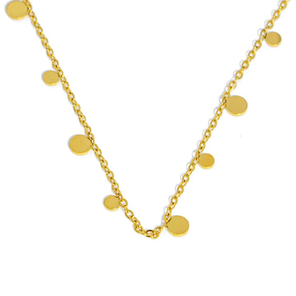 Wholesale Jewelry Simple Style Round 304 Stainless Steel Gold Plated Necklace