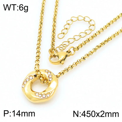 Wholesale Jewelry Simple Style Round 304 Stainless Steel Pendant Necklace