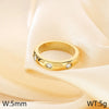 Wholesale Jewelry Simple Style Round 304 Stainless Steel Zircon 18K Gold Plated Inlay Rings