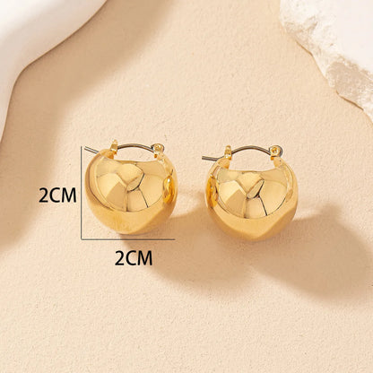 Wholesale Jewelry Simple Style Round Alloy Gold Plated Plating Ear Studs