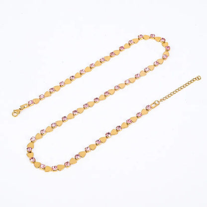 Wholesale Jewelry Simple Style Round Iron Artificial Pearls Polishing Plating Inlay Choker