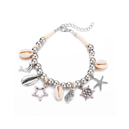 Wholesale Jewelry Simple Style Shell Alloy Shell Copper Anklet