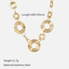 Wholesale Jewelry Simple Style Shiny Circle 304 Stainless Steel 18K Gold Plated Plating Braid Jewelry Set