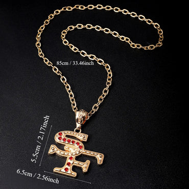 Wholesale Jewelry Simple Style Shiny Letter Alloy Rhinestones Inlay Pendant Necklace