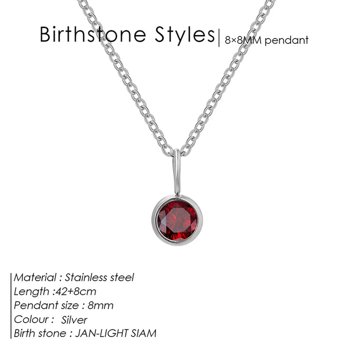 Wholesale Jewelry Simple Style Shiny Round 304 Stainless Steel Rhinestones Inlay Pendant Necklace