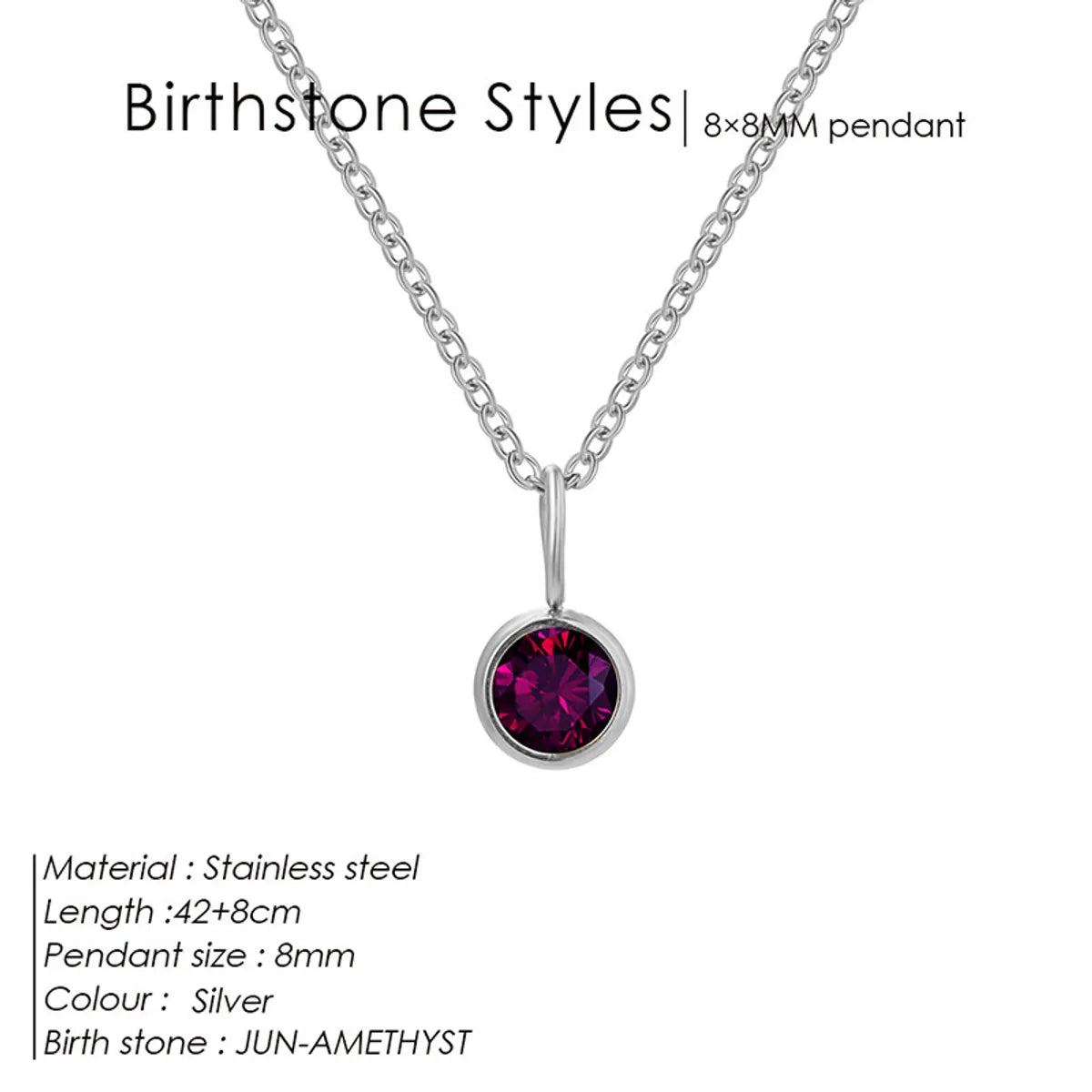 Wholesale Jewelry Simple Style Shiny Round 304 Stainless Steel Rhinestones Inlay Pendant Necklace