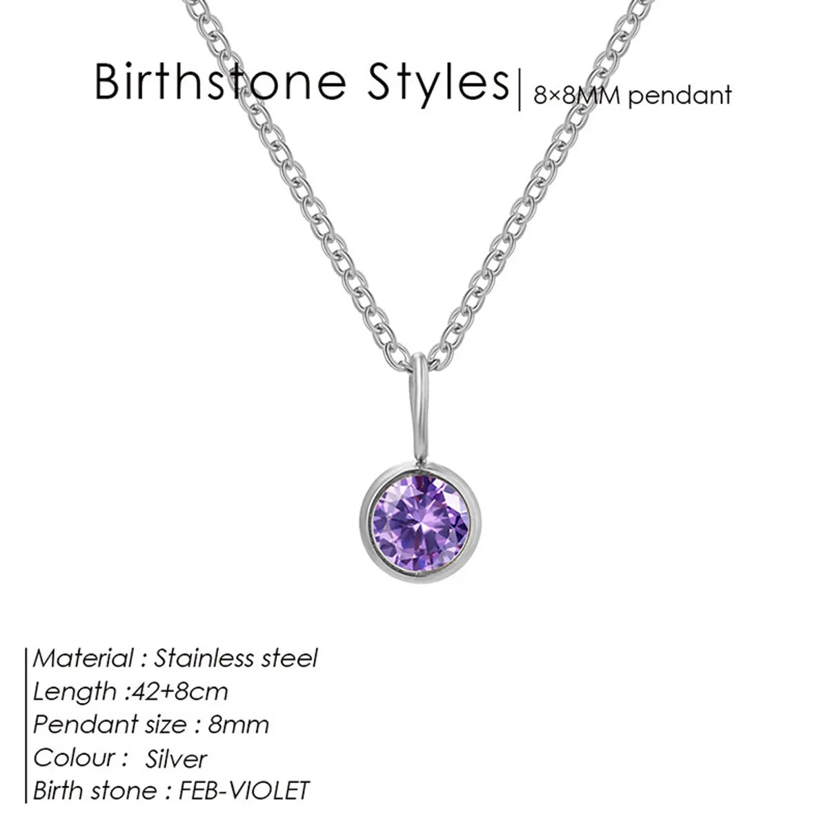 Wholesale Jewelry Simple Style Shiny Round 304 Stainless Steel Rhinestones Inlay Pendant Necklace